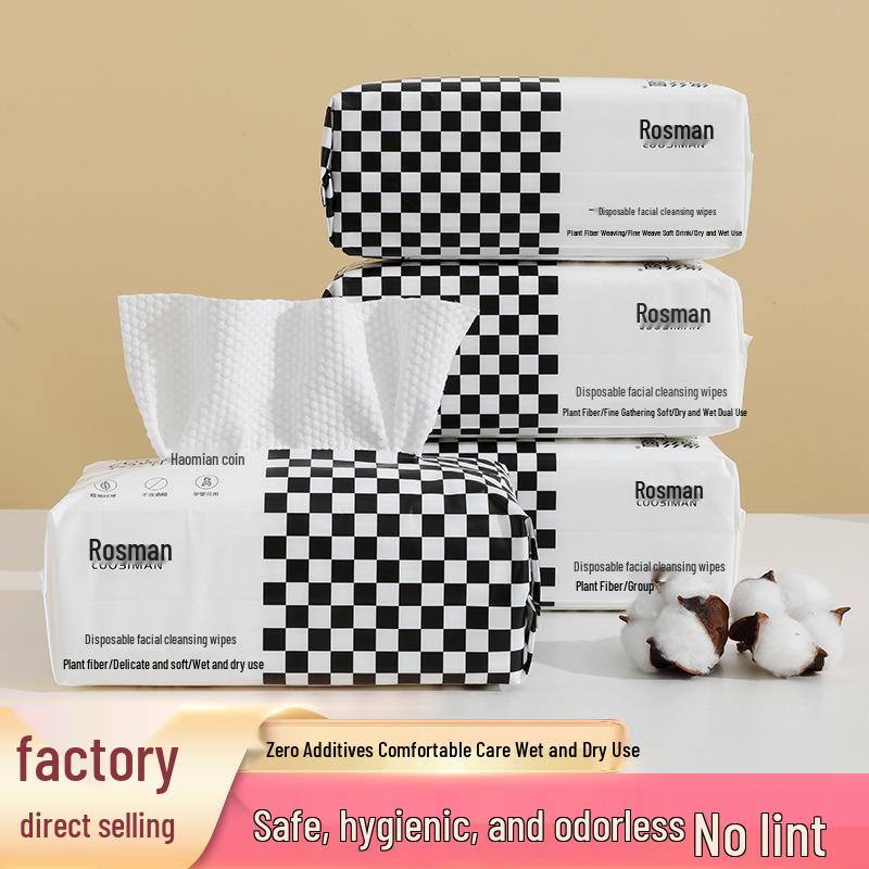 Extra Thick Disposable Cotton Face Wash Cloth - Dual-Use Wet & Dry Cleansing Towel for Beauty Salons and Baby Care. 1 Pack