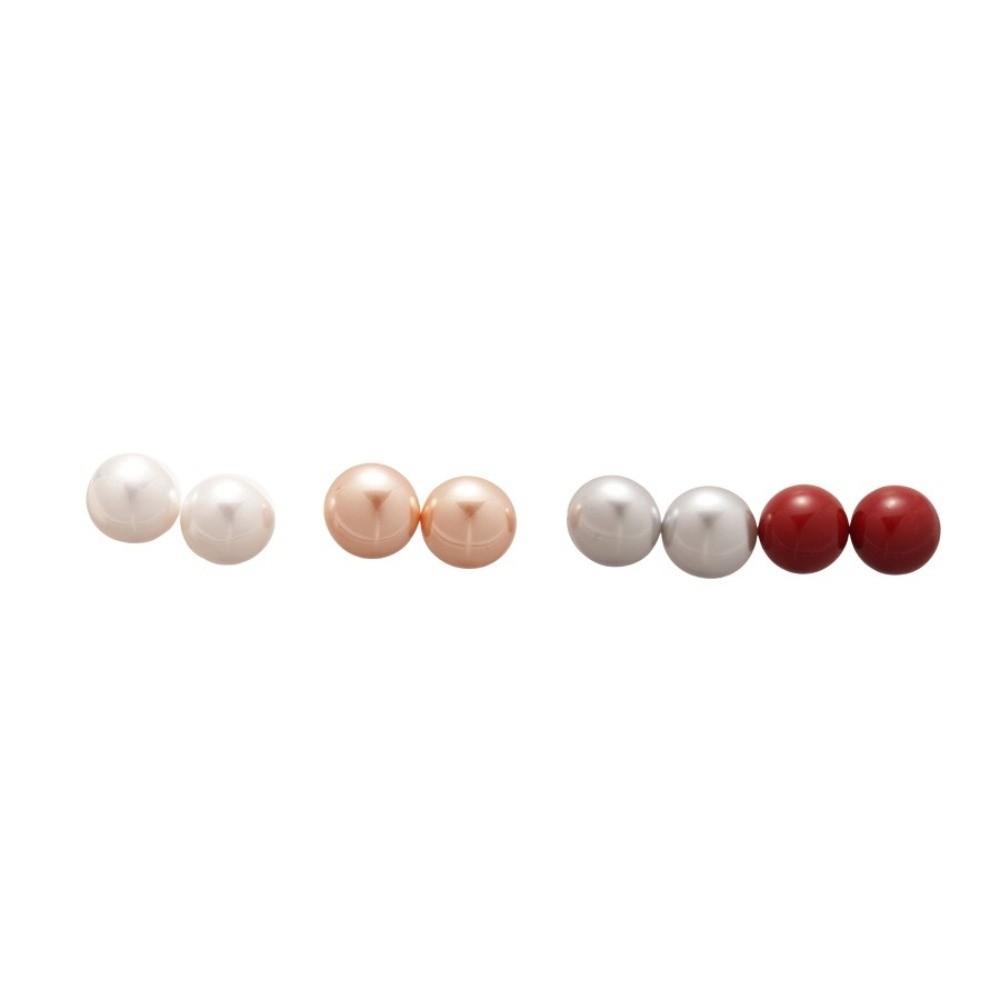 3/6pair Lightweight Imitation Pearl Earrings Champagne Pearl Ear Jewelry Ladies Fashion
