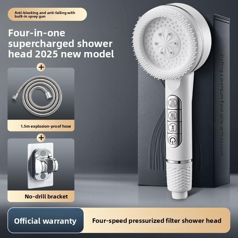 Piano Pressure Boost Shower Head Multifunction Rain Spray For Home Bathing And Massage