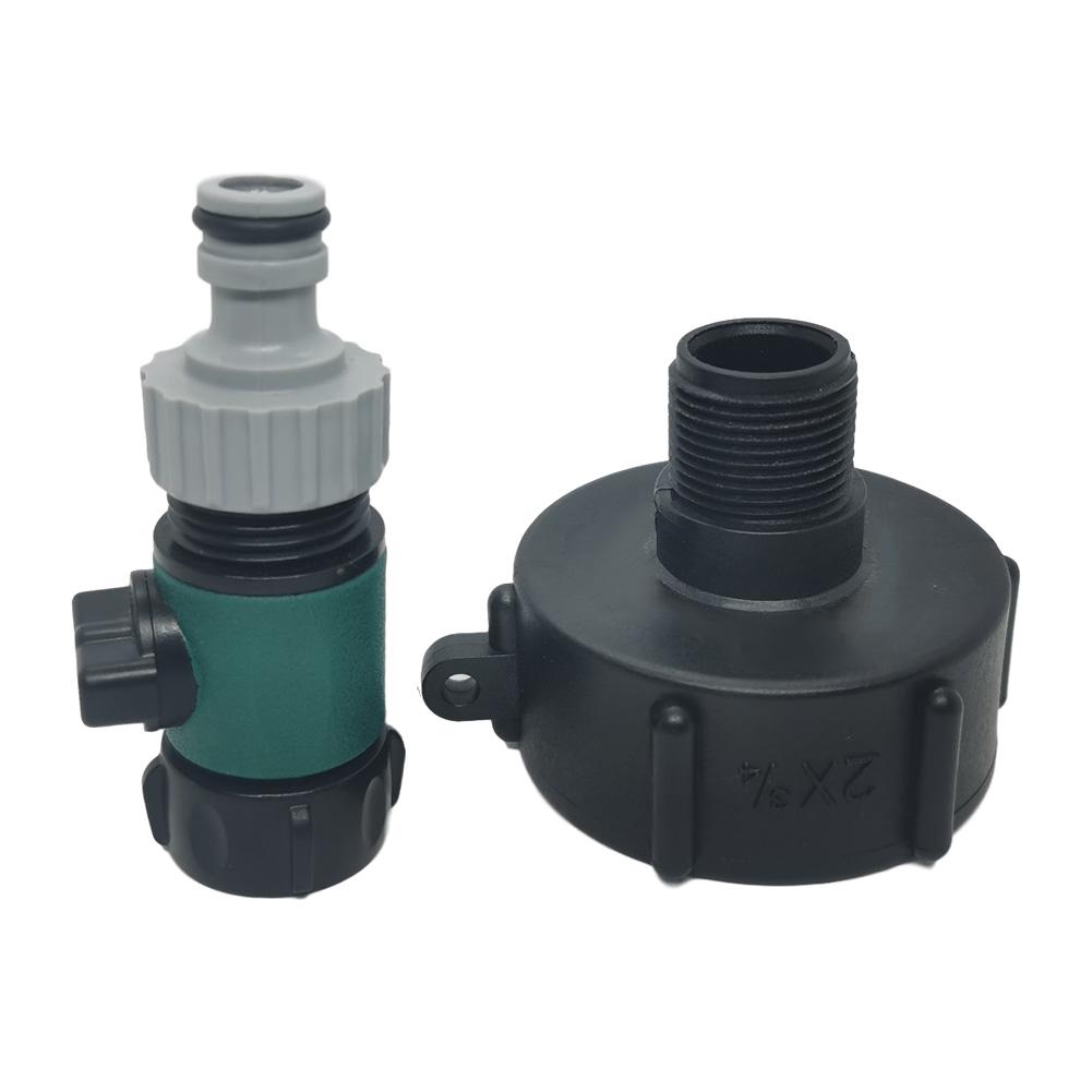 IBC Tank Adapter S60X6 3/4'' Thread Connector Replacement Valve Fitting Garden Hose Quick Connector Garden Water Connectors