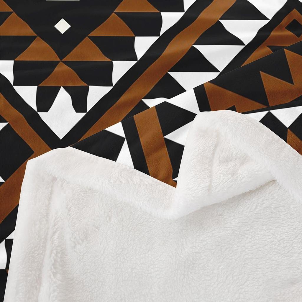 Navajo Pattern Blanket Tribal Design Fleece Throw Southwestern Decor Geometric Print Cozy Home Textile