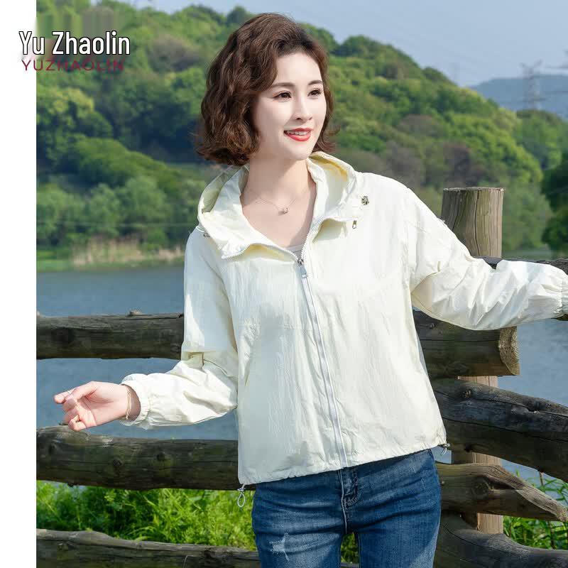 YUZHAOLIN Women s Lightweight Hooded Zipper Jacket M
