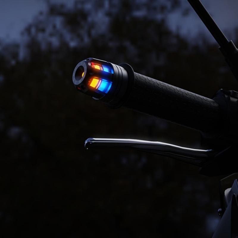 Motorcycle Scootor LED Handlebar End Turn Signal Corner Light DC12V Flasher Handle Grip Blinker Side Marker Hand Lamp 2x