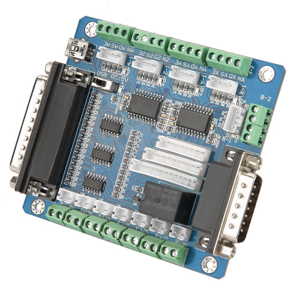 MACH3 Interface 5 Axis CNC Stepper Motor Driver Controller Breakout Board