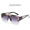 Fashion Luxury Brand Oversized Square Sunglasses Men Women Vintage Metal Big Frame Semi-Rimless One Lens Sun Glasses Uv400