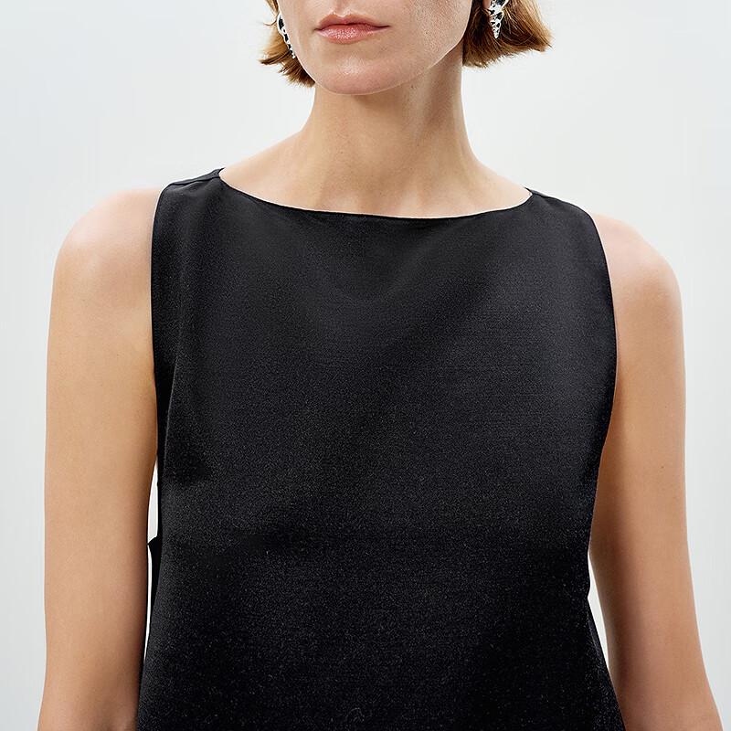 LESS 2025 Spring A-Line Wool Silk Sleeveless Dress