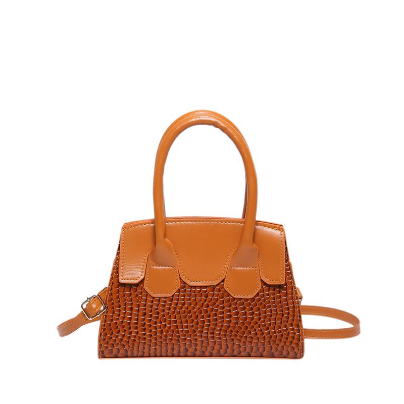 Stone Pattern Women'S Bag Fashionable Small Square Bag Texture Pu Shoulder Bag Niche Versatile Messenger Bag