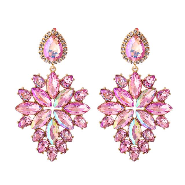 2022 New Products 16 Colors New Rhinestones Jewelry Statement Earrings Big Glass Drop Earrings for Women Fashion Accessories