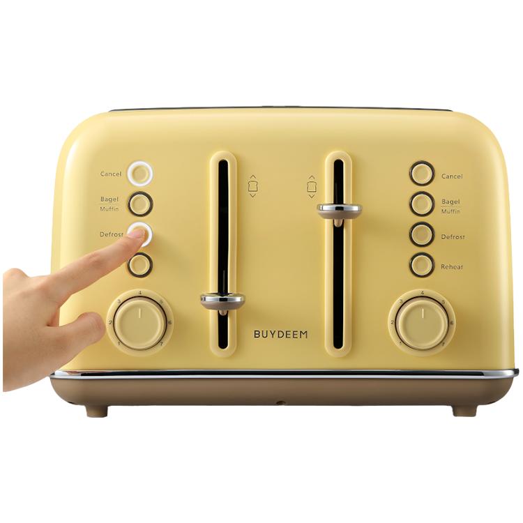 Buydeem 4-slice toaster, model dt640e, mellow yellow, eu