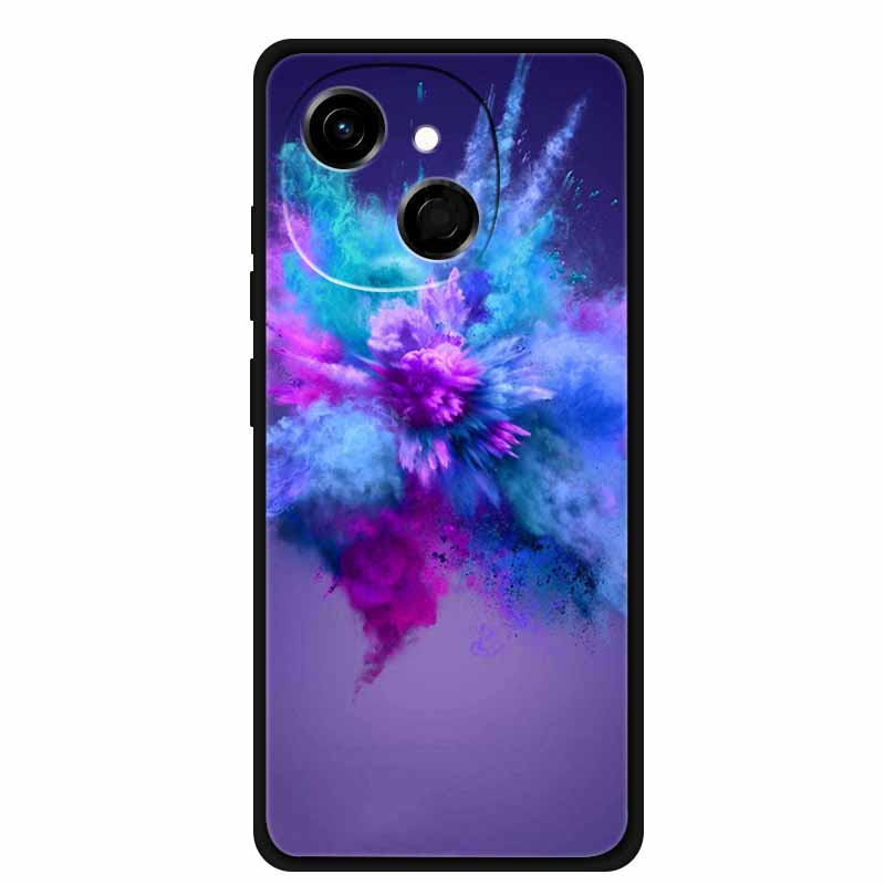 For Tecno Spark 40C Case Soft Black TPU Silicone Back Shockproof Cover for Tecno Spark40C 40 C Case Pop 10 Pro Butterfly Funda