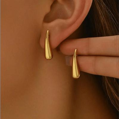 Stainless Steel Niche Design Water Drop Chili Minimalist Earrings for Women Fashionable and Versatile Simple Earrings Gift