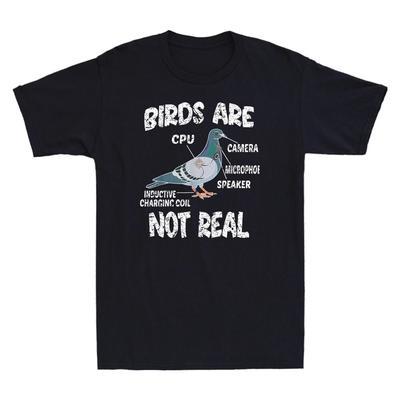 Vogels Niet Echt Grappige Vogel Spionnen Samenzweringstheorie Vogels Nieuwigheid Mannen T-shirt