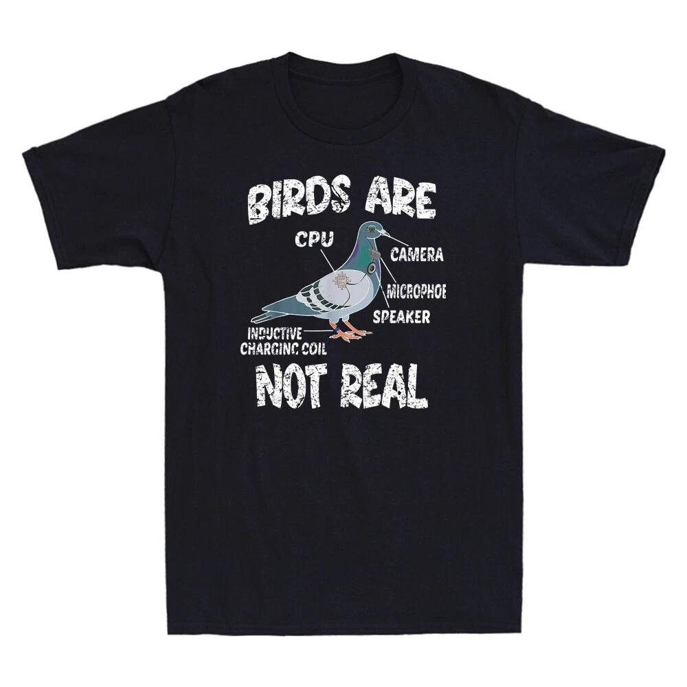 Birds Not Real Funny Bird Spies Conspiracy Theory Birds Novelty Men T-Shirt XXL