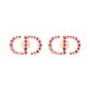 CD Letter Shaped Metal Earrings Women Earrings Purple E1742PTCCY-D37P