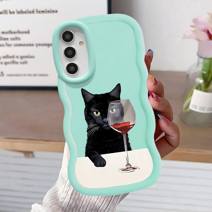 Leicht betrunkene Katze Hülle für Samsung Galaxy A14 A16 A13 A12 A15 A11 A21s A52 Weiche Handyhülle A06 A22 A33 A53 A04 A03 A05 A23
