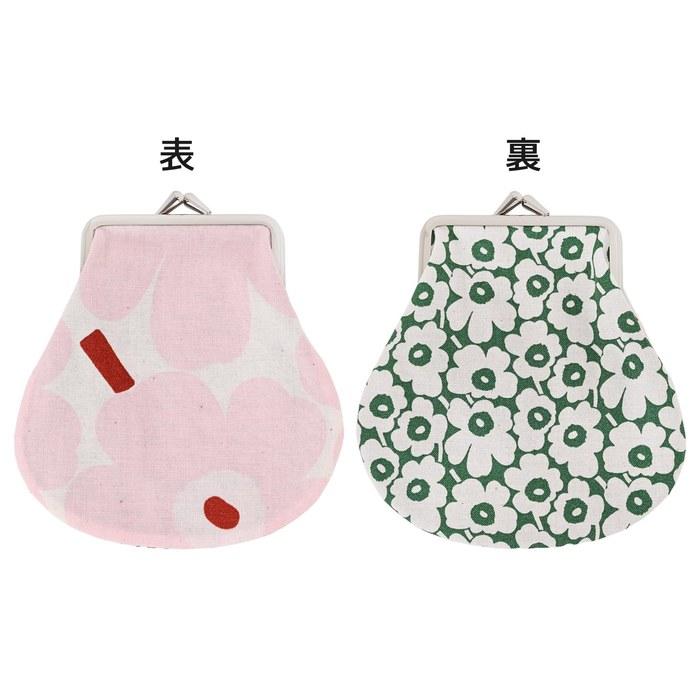 Marimekko Unikko Pouch - Double Print Reversible - Pink/Green 91773