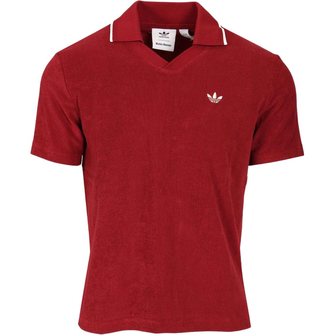 

adidas x Wales Bonner Polo Shirt Collegiate Burgundy Men Tops Red JW1122 M