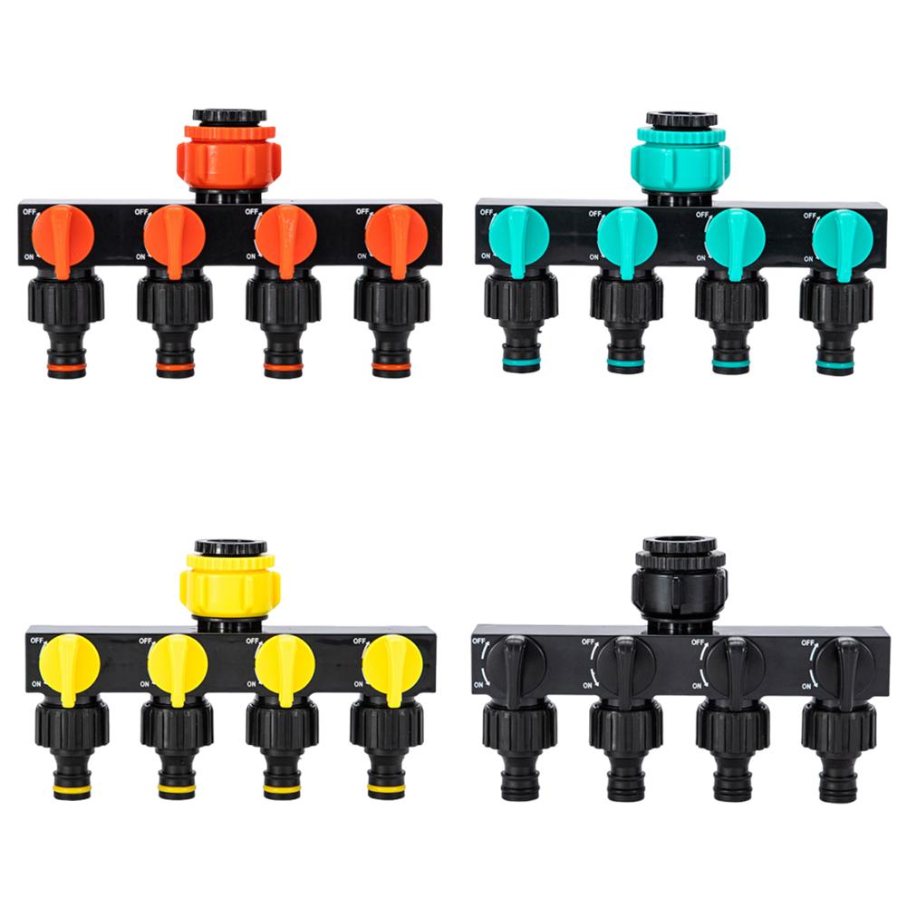 4-Wege Schlauchverteiler mit Absperrventil Gartenanschlussschlauchverbinder Schlauchadapterverbinder zur Regulierung und Absperrung des Wasserdurchflusses