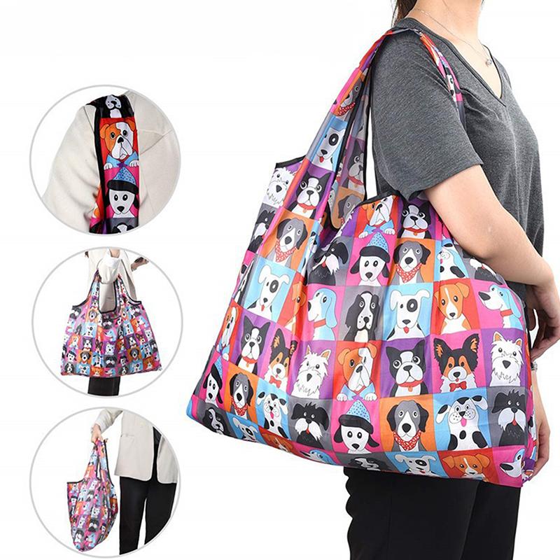 1Pc Foldable Shopping Bag Reusable Travel Grocery Bag Eco-Friendly Tote Bag