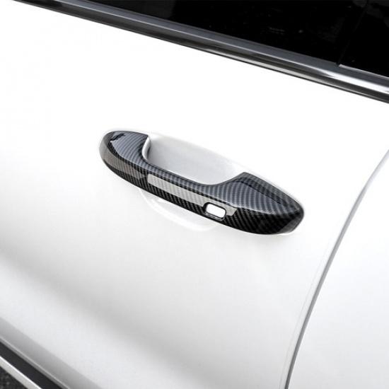 Car Carbon Fiber ABS Outer Side Door Handle Cover Trim For Kia Sorento -2025