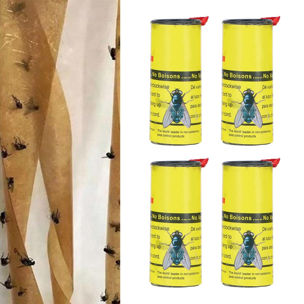 24PCS Mosquito Fly Insect Traps Catcher Fly Paper Strips Roll Tape for Indoor Use