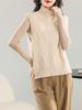 Women's Double-Sided Wool Vest Cardigan - New Autumn/Winter Half-High Neck Layering Knitwear.