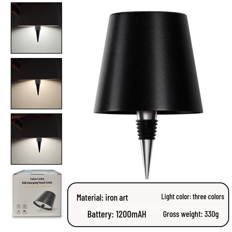 

Світлодідна сенсорна RGB настільна лампа у формі винної пляшки для барів та ресторанів