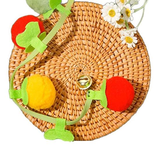 Juteboll Kattleksak med Pip Liten Extra Stor Självunderhållningsboll för Tandfällning Biter Naturlig Sisalleksak för Innekatter & Kattungar