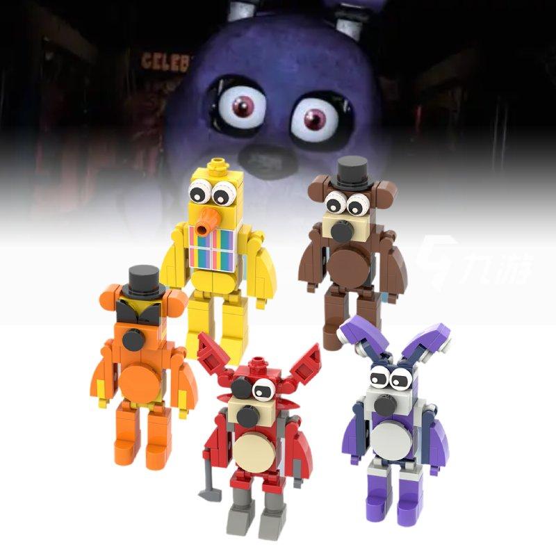 At Five Nights Freddys 5pcs Assembling Building Blocks Toys Tabletop Decoration