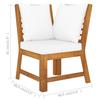 9 Piece Garden Lounge Set with Cream Cushions Solid Acacia Wood