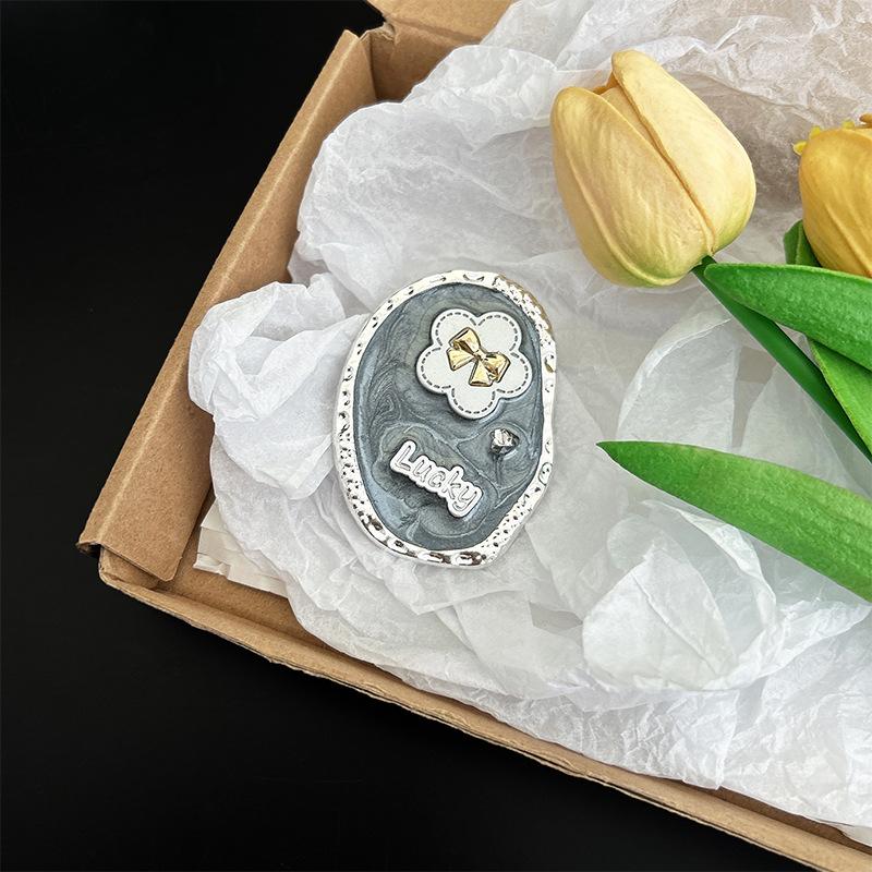 Bow Flower Luck Rhinestone Mobile Phone Airbag Bracket Back Sticker Retractable Portable Desktop Wind Support Frame