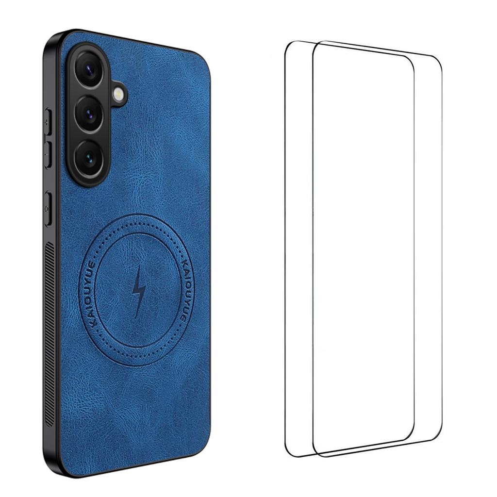 For Samsung Galaxy A56 5G Magnetic Case WANLONFENG SD Series PC TPU Phone Cover with 2Pcs Screen Film