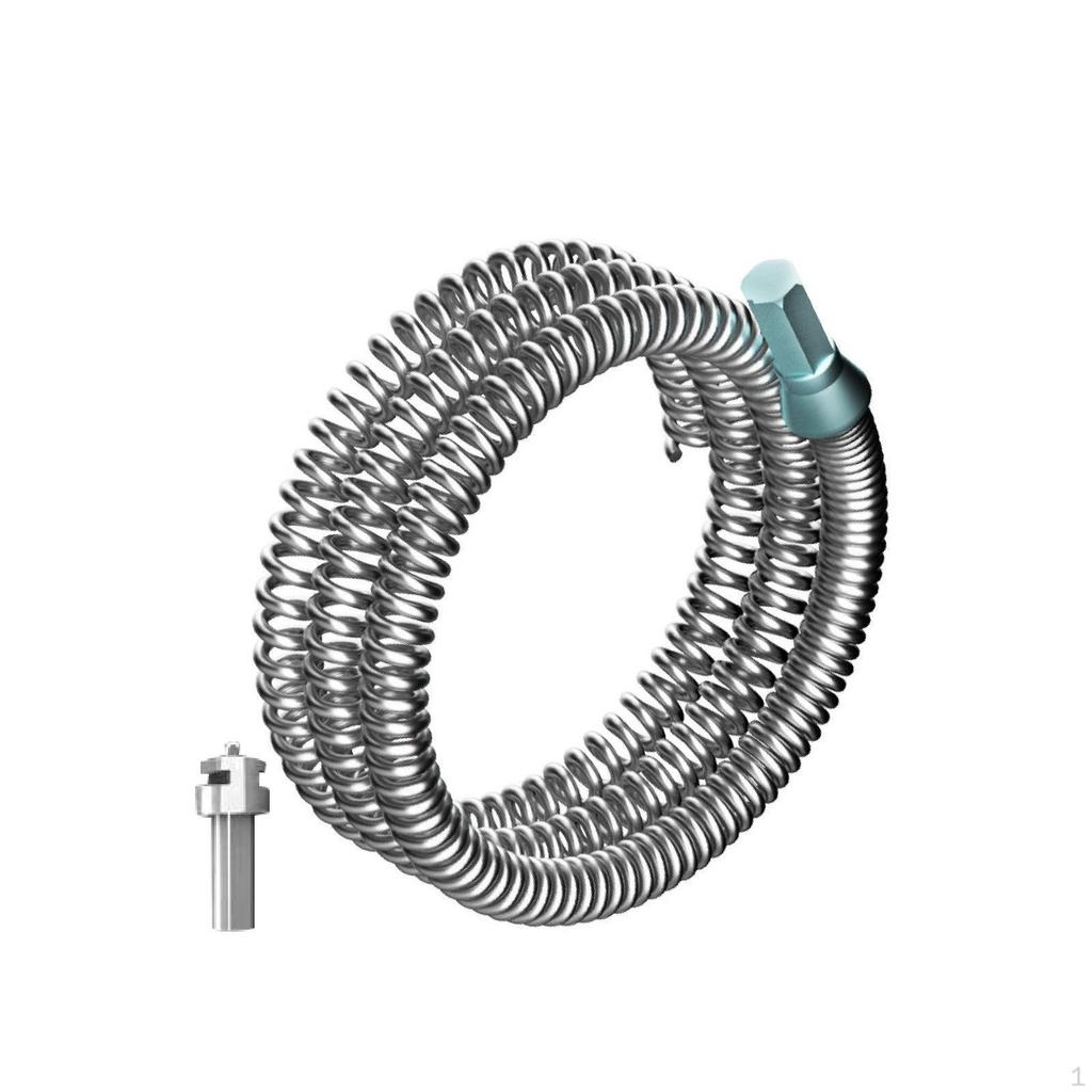 Drain Snake Cable Plumbing Clog Remover Attachment Steel Auger Sink Unclogging Tool for