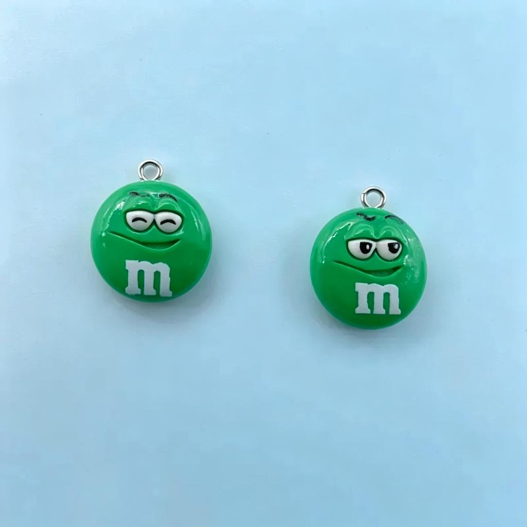 10pcs Colorful M Bean Candy Resin Charms Handmade Accessories