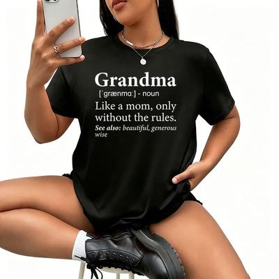 Grandma Definition Grandmother Grandparents.jpg Women's T-Shirt 100% Cotton Funny Graphic Short Sleeve Tee Novelty Shirt Casual Crew Neck Top S-31XL