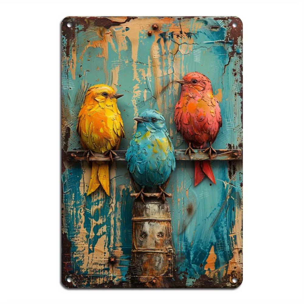 Retro Aluminum Tinplate Paintings, Coffee Shop License Plates, Round - Shaped Rural - Style Decorations for Bar Walls