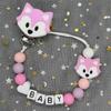 Free Personalised BPA Free Silicone Baad Dummy DIY Silicone Baby Pacifier Custom Clip Name Colorful Pacifier Chain Teething Gift