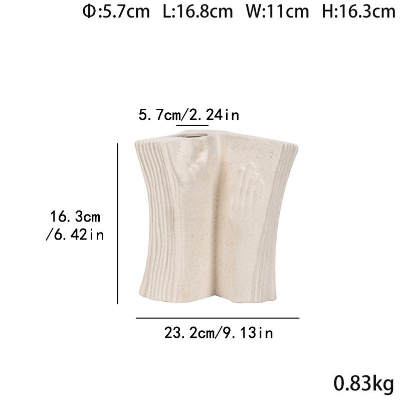 Kampanj Konvex Bokstöd Hantverk Europeisk Stil Vegetarisk Keramisk Vas Hydroponisk Torkad Blomsterarrangemang Hotell Kafé Dekoration Prydnad