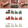 Wooden Train Santa Festival Ornament Decor Christmas Gifts