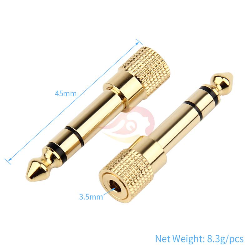 Gold-Plated 6.35mm Male To 3.5mm Female Stereo Adapter