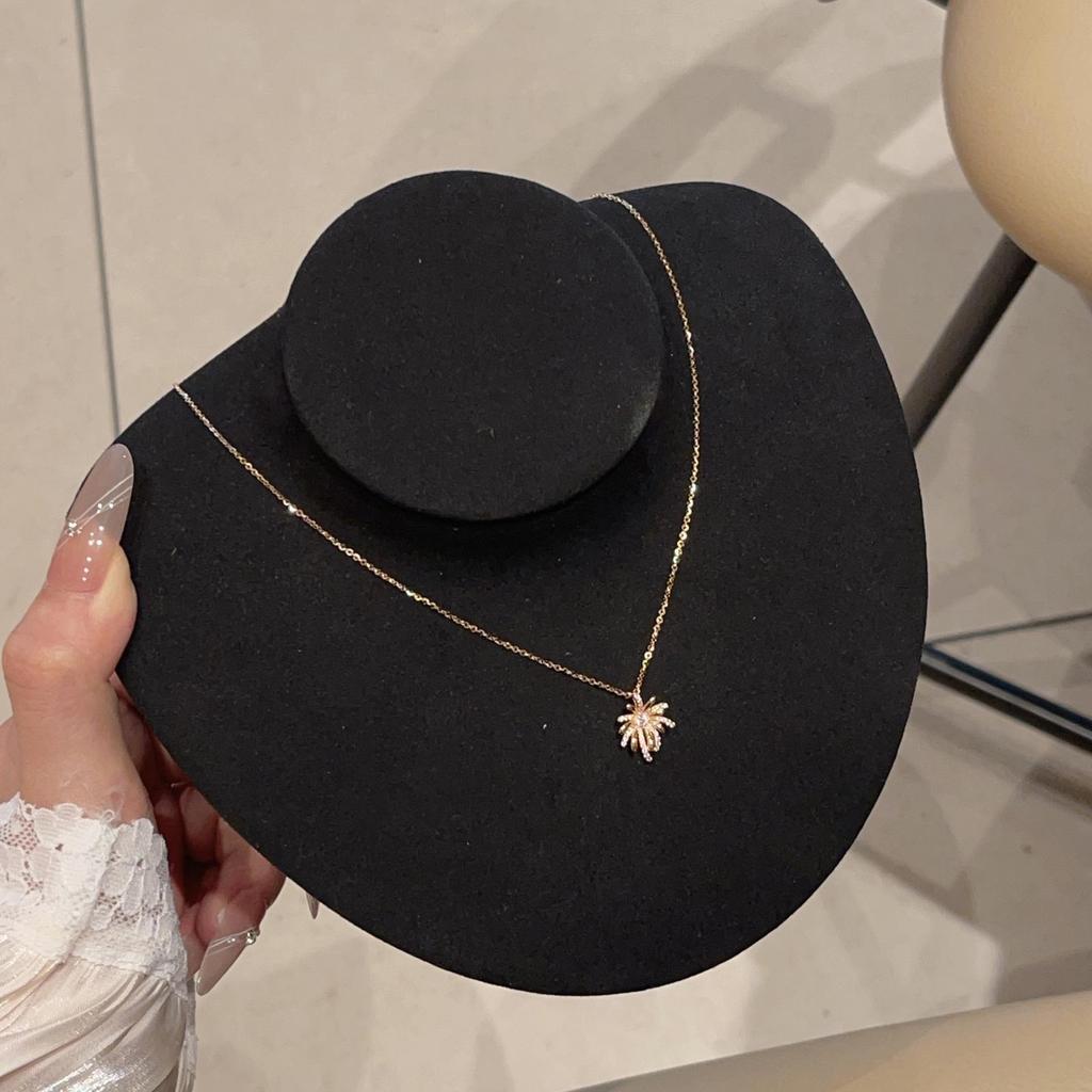 S925 Sterlingsilber Feuerwerk Diamant Halskette – Elegantes Damen Choker, Nischendesign Geschenk für Freundin