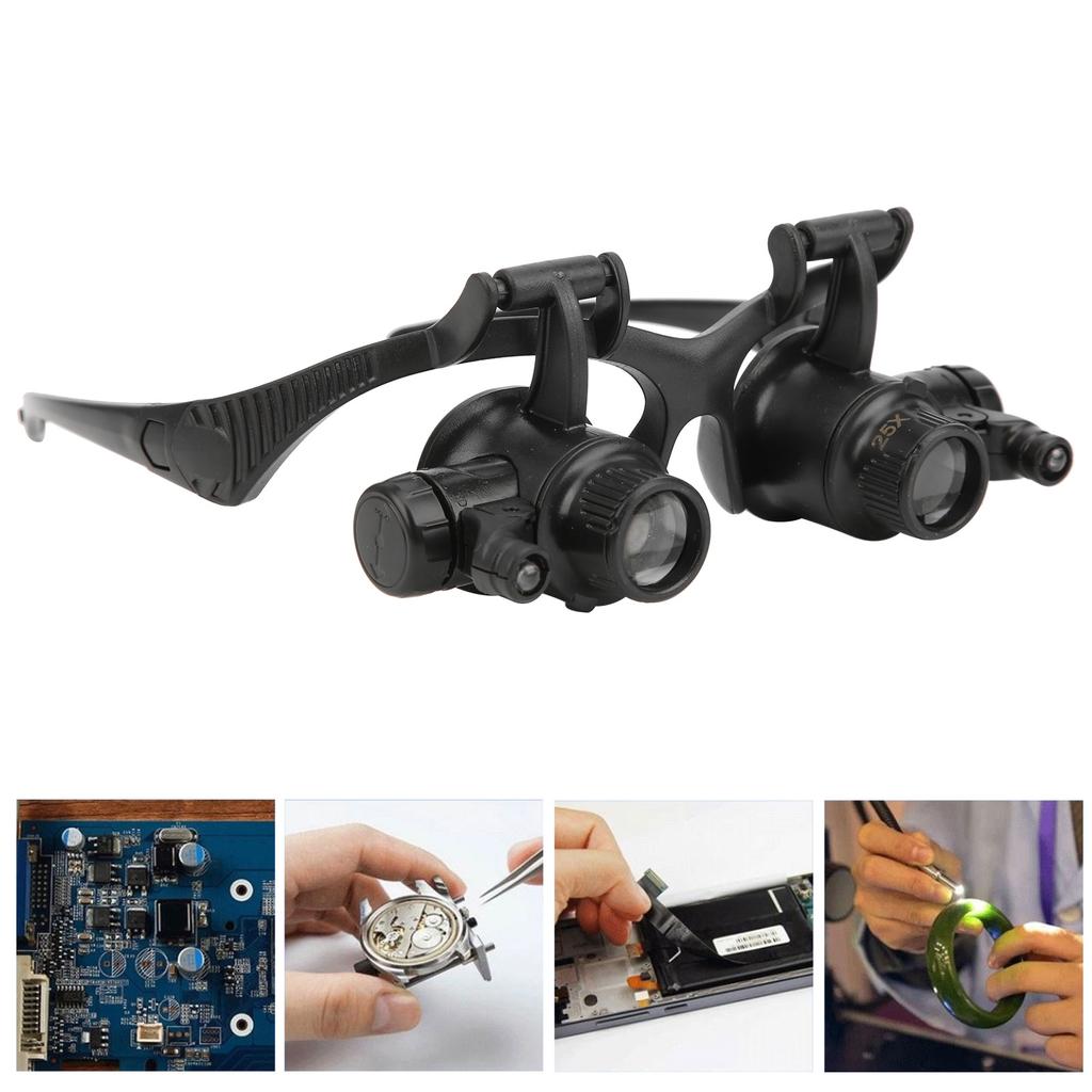 Jewelry Magnifying Glass with 2 LED Light 8 Interchangeable Lens 10X 15X 20X 25X