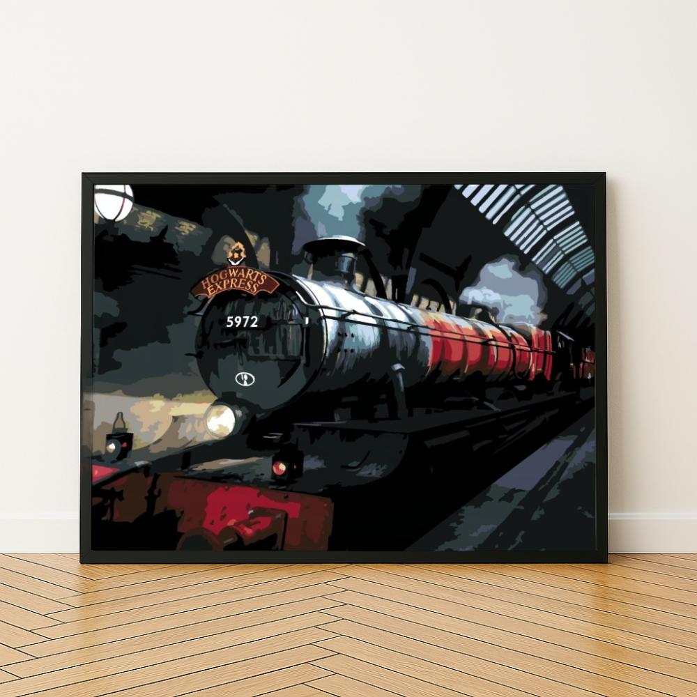Malowanie Po Numerach Obrazy Do Malowania-Express Do Hogwartu Nocą 50X40 Cm