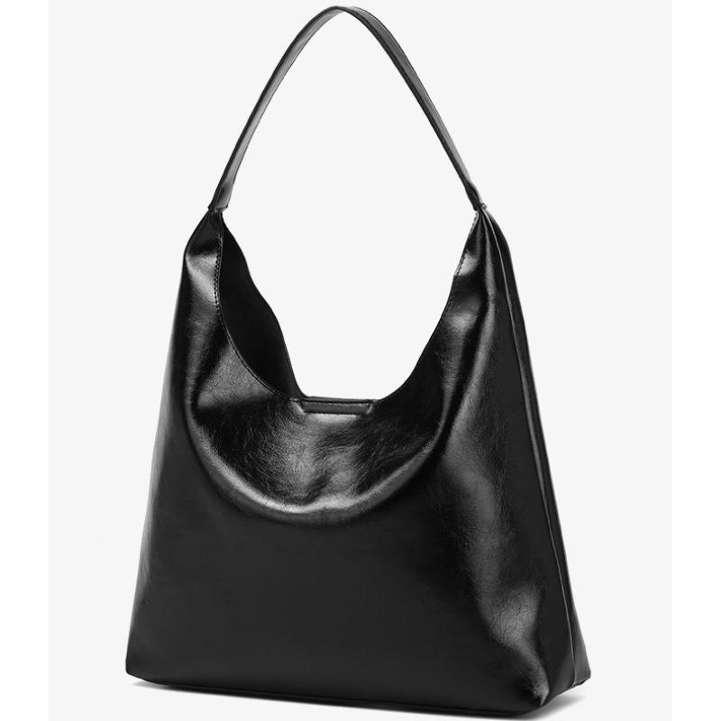 Lazy Style Retro Large-capacity Tote Bag Female Oil Wax Leather All-match Commuter One-shoulder Handbag
