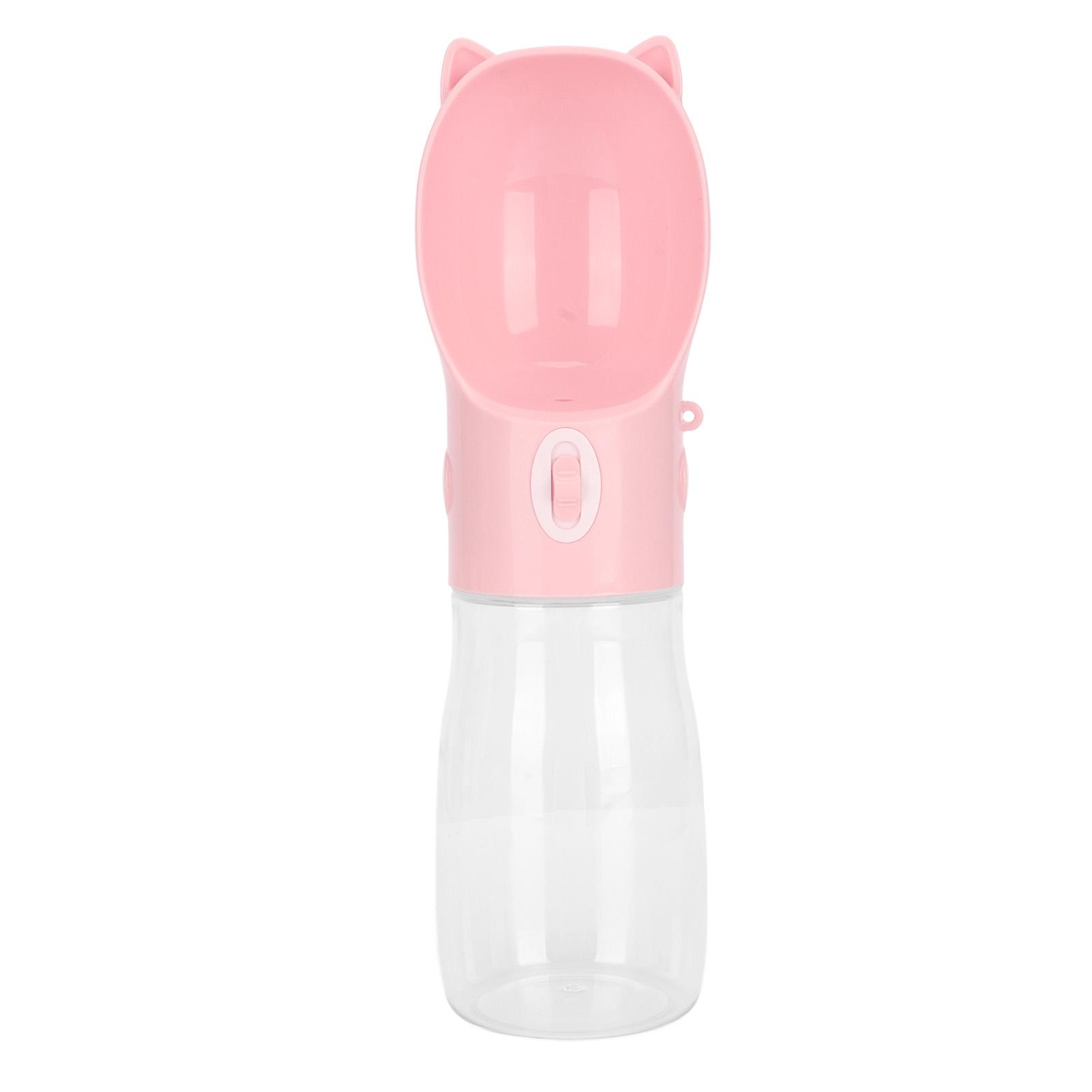 

Dog Water Bottle Leakage Proof Dishwasher Safe Portable Pet Drinking Bottle for Cat Puppy Rabbit 380ml Pink S