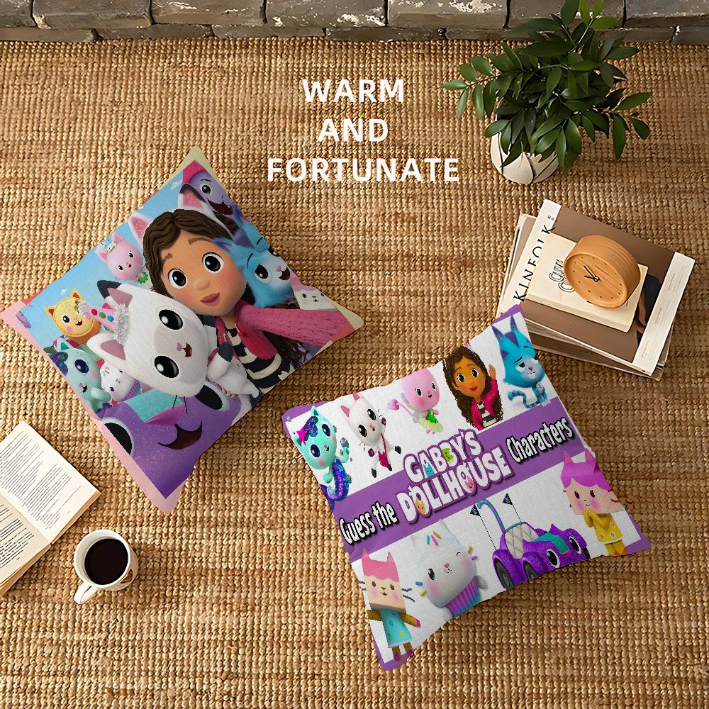 G-Gabbys D-Dollhouse Stitch Lucky Dragon Pillow Cover Sofa Cushion Cover Home Room Decoration Children Gift