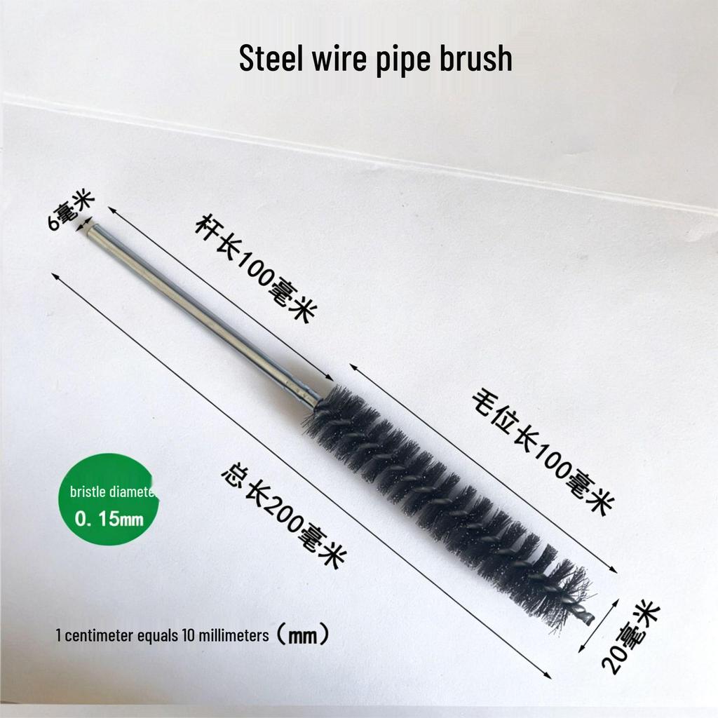 304 Stainless Steel Wire Brush for Inner Hole Cleaning: Rust Removal, Polishing, Deburring, with Handle.