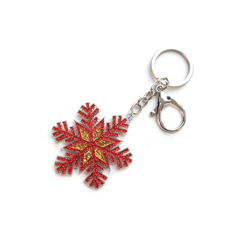 Personalized Acrylic Snowflake Charm Keychain Ornament for Women