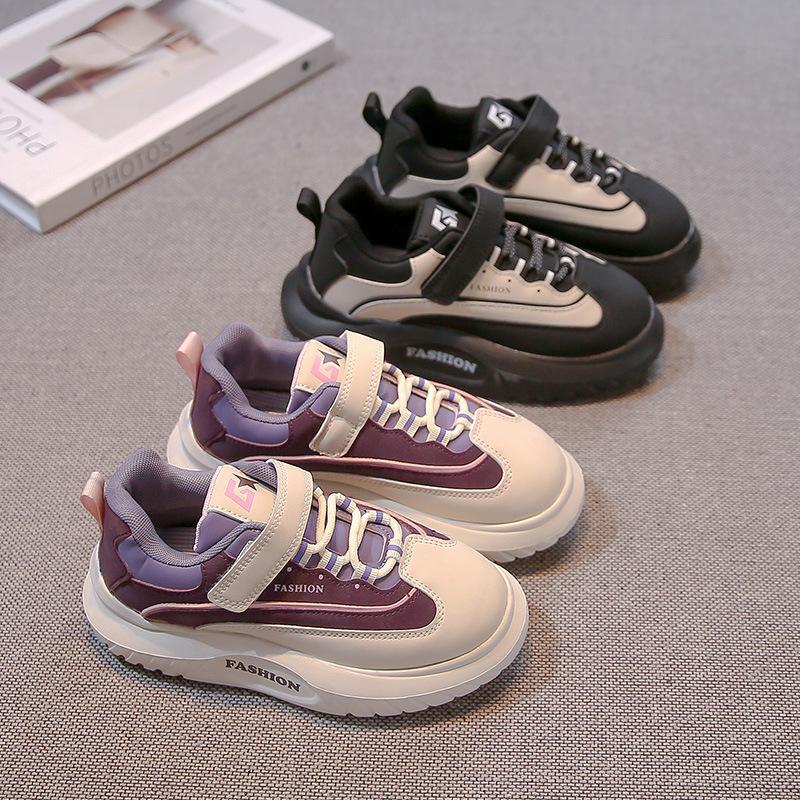 Girls shoes 2025 autumn new children's soft-soled sports shoes medium and large children and girls non-slip lightweight casual board shoes