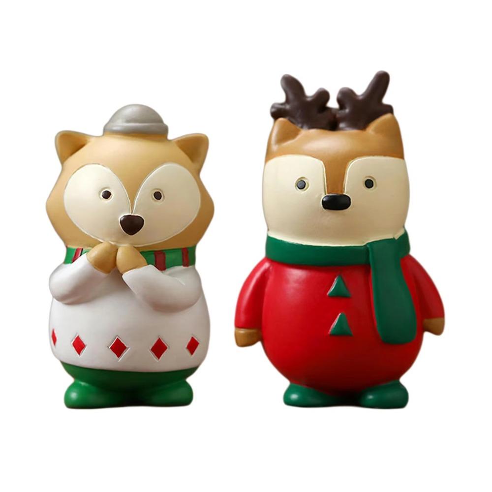 Resin Christmas Animal Figurine Creative Table Decoration Resin Crafts  New Year